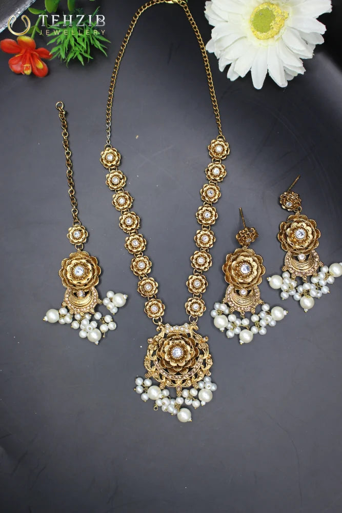 Rajwadi Mala Necklace Set