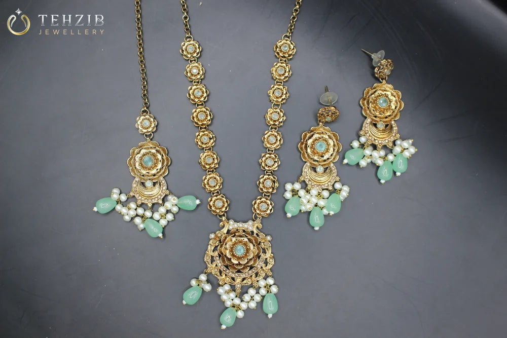 Rajwadi Mala Necklace Set