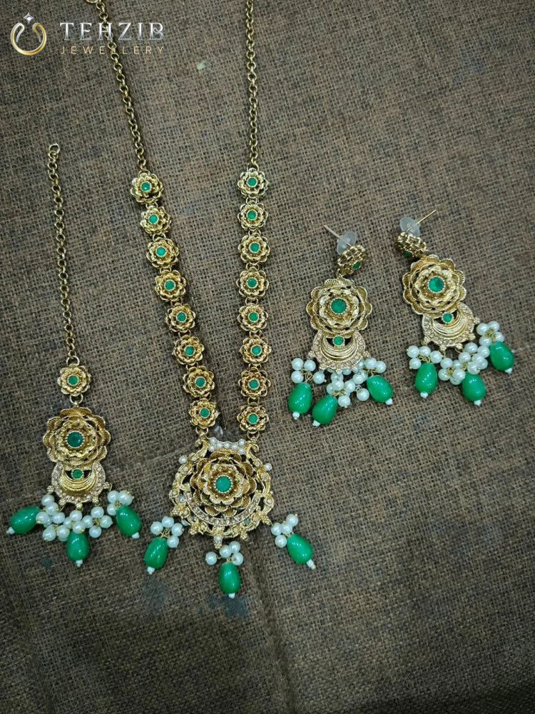 Rajwadi Mala Necklace Set