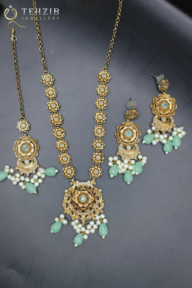 Rajwadi Mala Necklace Set