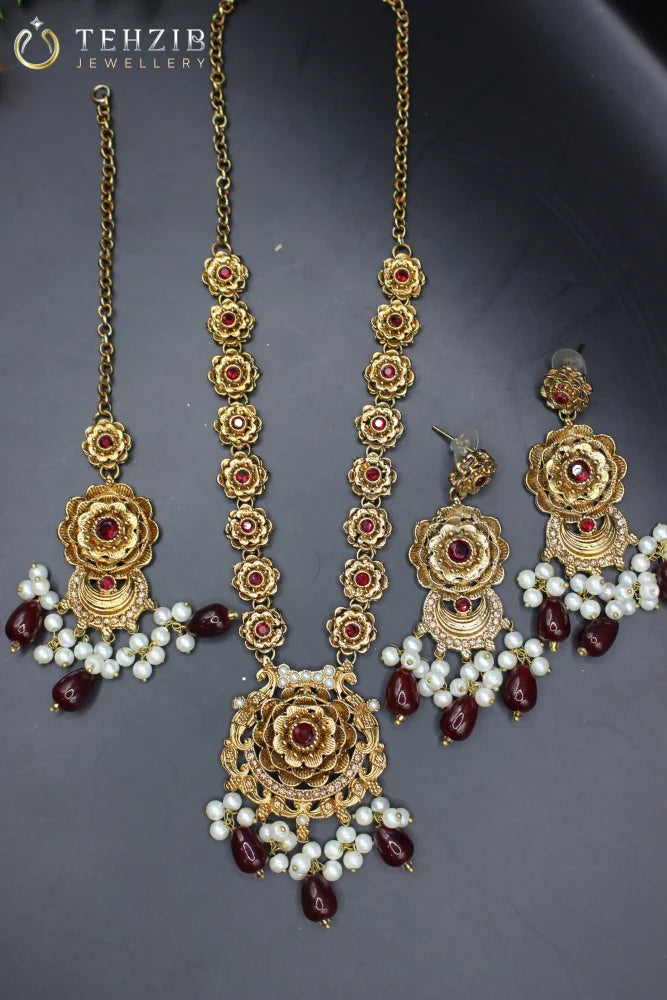 Rajwadi Mala Necklace Set