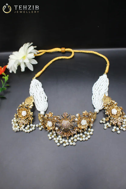 Premium Turkish Style Hand Crafted Choker with Earrings