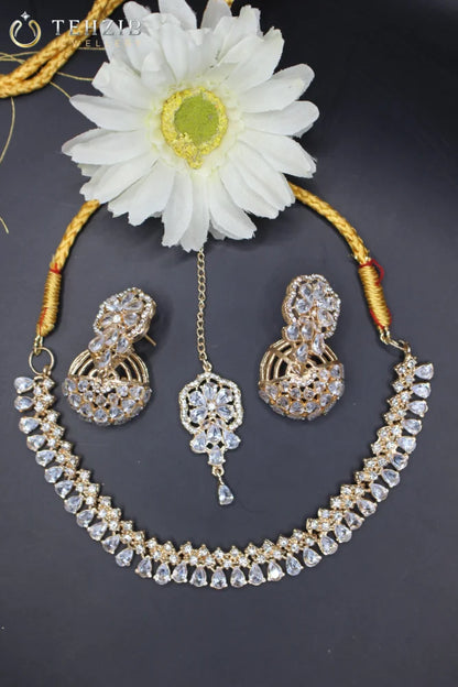 Round Neck Antique Semi Precious Stone Designer Necklace Set