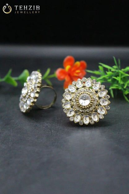 Stunning Adjustable Inaaya Kundan Ring 