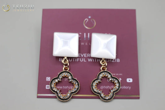 Stylish Clover Drop Earrings 